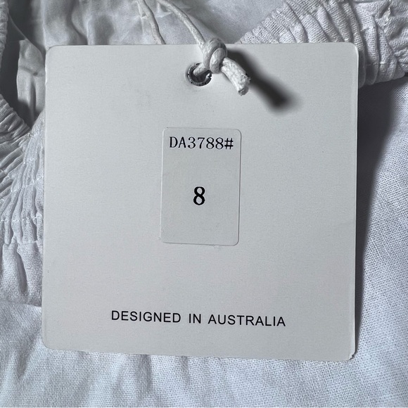 NWT* Pink Diamond White 100% Cotton Tiered Mini Dress Size 8 - Picture 14 of 16